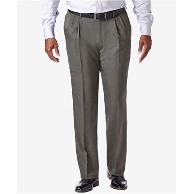 Haggar Men's Big & Tall Cool 18 PRO Classic-Fit Expandable Waist Pleated Stretch Dress Pants
