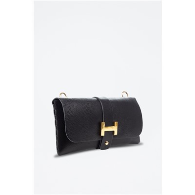 Bandolera de piel - Negro - Firenze Artegiani
