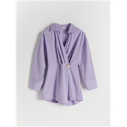 Kurzer Jumpsuit aus Baumwollmischung
