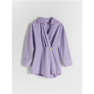 Kurzer Jumpsuit aus Baumwollmischung