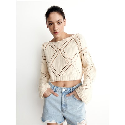 Pullover mit Lochmuster