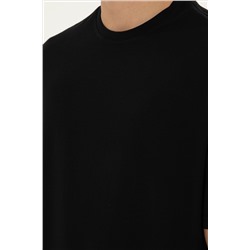 Erkek Comfort Fit Bisiklet Yaka Siyah Tişört