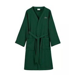 Lacoste Home Logo Patch 100% Cotton Pique Bath Robe