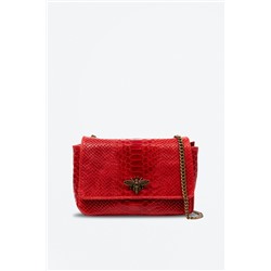 Bandolera de piel Rojo y dorado - Firenze Artegiani