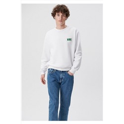 MaviLogo Baskılı Beyaz Sweatshirt 0611716-620