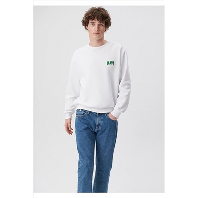 MaviLogo Baskılı Beyaz Sweatshirt 0611716-620