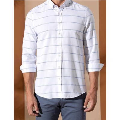 Mavi Slim Fit Uzun Kollu Gömlek