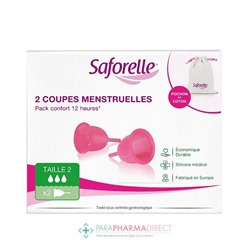 Saforelle 2 Coupes Menstruelles T2 + Pochon