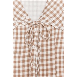 GINGHAM CHECK MINI DRESS WITH PETER PAN COLLAR