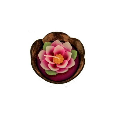 Свеча в кокосовом орехе «Розовый лотос» / PinkLotus coconut candle