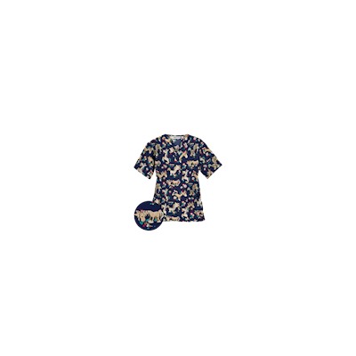UA Frolic In The Flowers Navy Print Scrub Top