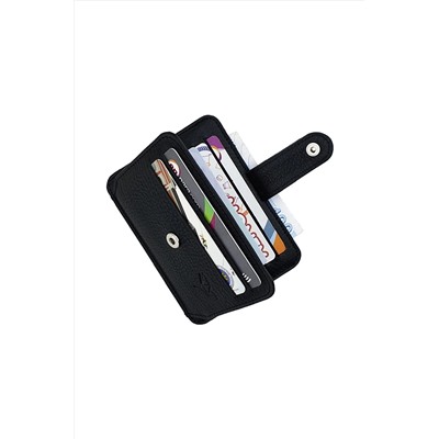 Garbalia Unisex Siyah Hakiki Deri Kartlık Cüzdan DRL-80