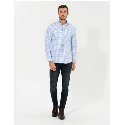 Açık Mavi Regular Fit Uzun Kollu Gömlek
