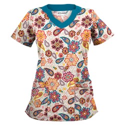 UA Flower Child Sand Print Scrub Top