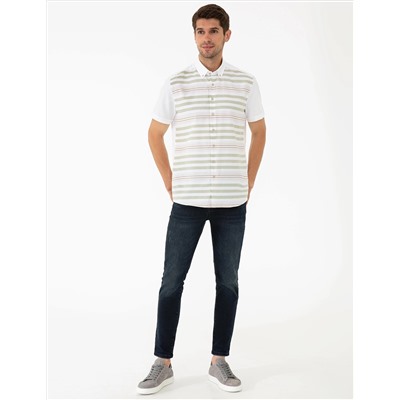 Yeşil Regular Fit Kısa Kollu Gömlek