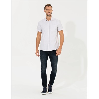 Bej Regular Fit Kısa Kollu Gömlek