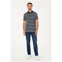 Erkek Regular Fit Polo Yaka Lacivert Tişört