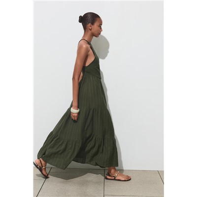 BEADED STRAP HALTER DRESS