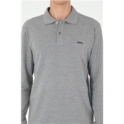 Erkek Gri Melanj Basic Sweatshirt