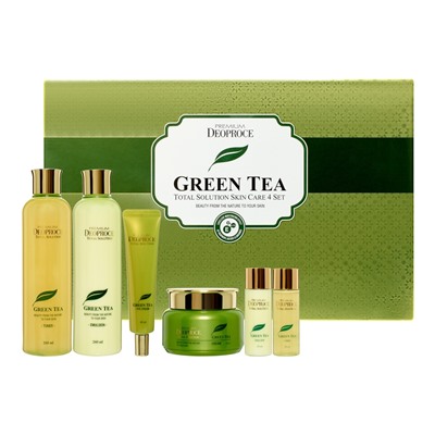 920484 DEOPROCE PREMIUM GREENTEA TOTAL SOLUTION 4 SET Набор: Крем для кожи вокруг глаз с экстрактом зелёного чая, Тонер для лица с экстрактом зелёного чая 260мл+260мл+100мл+40мл*2шт+30мл+30мл