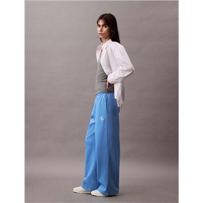 Monogram Logo Fleece Wide Leg Sweatpants