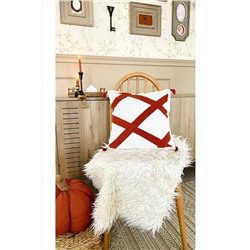 cottoncloth Buldan Yıkanmış Keten Punch Panç Nakışlı Dekoratif Yastık Kırlent Kılıfı 43x43 pnchkk
