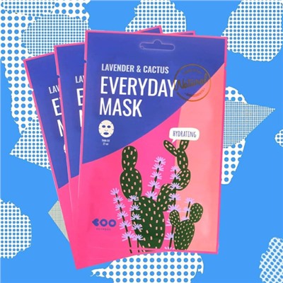 Lavender & Cactus Everyday Mask (10ea), Увлажняющая маска с экстрактами лаванды и кактуса