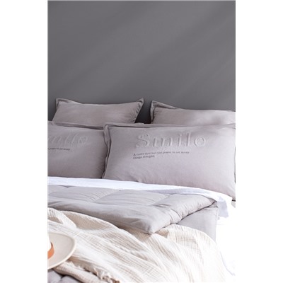 Bobigny Çift Kişilik Pamuklu SuperSoft Comforter Set - Gri