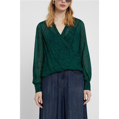 Doble blusa cruzada delantera