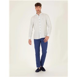 İndigo Slim Fit Kanvas Pantolon