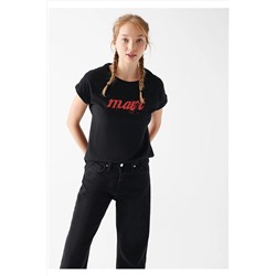 Mavi Logo Baskılı Siyah Tişört Slim Fit / Dar Kesim 166422-900