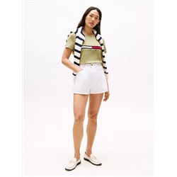 Embroidered Flag Stripe Logo T-Shirt