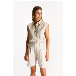 Cotton-linen Bermuda shorts