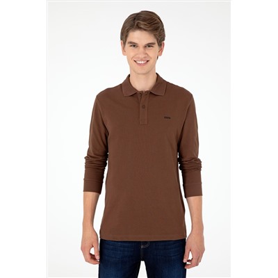 Erkek Kahverengi Basic Sweatshirt
