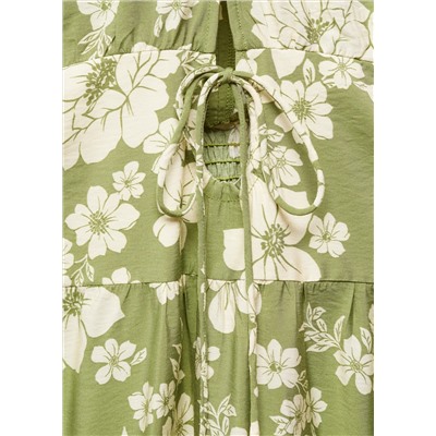 Vestido estampado abertura