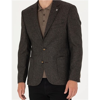 Kahverengi Slim Fit Ceket
