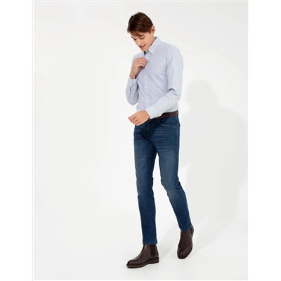Yeşil Slim Fit Uzun Kollu Gömlek