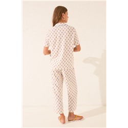 Pijama camisero largo viscosa beige