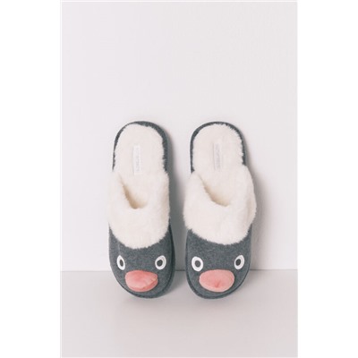 Zapatillas casa Pingu 3D gris