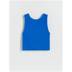 Crop Top aus Rippstrickjersey