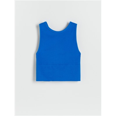Crop Top aus Rippstrickjersey