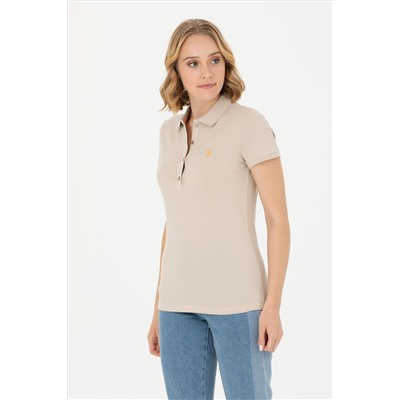 Kadın Taş Basic Polo Yaka Tişört