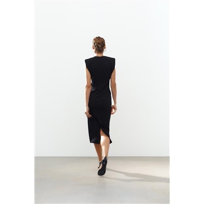 ZW COLLECTION MIDI DRESS WITH PADDED SHOULDERS