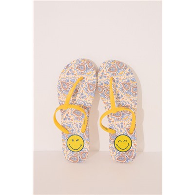 Chanclas SmileyWorld® tiras amarillas