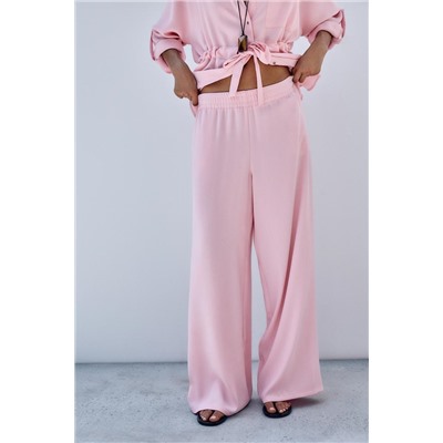 CREPE WIDE-LEG TROUSERS