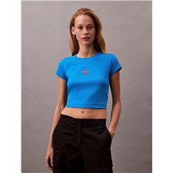 Monogram Logo Ribbed Baby Tee