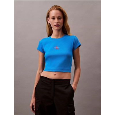 Monogram Logo Ribbed Baby Tee