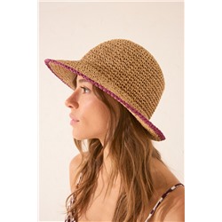 Sombrero efecto raffia beige