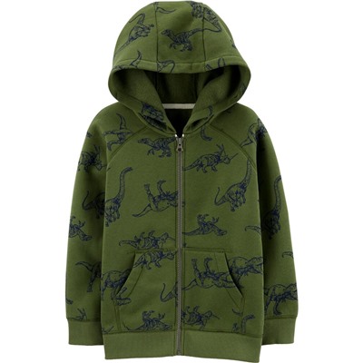 Zip-Up Fleece-Lined Hoodie
