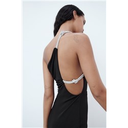 CUT-OUT DRESS WITH RHINESTONES